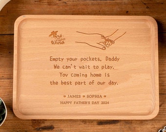 Empty your Pockets Daddy, Father's Day Gift, Daddy Leather Catchall, Custom Engraved Gift, Personalized Father's Day gift,Valet Tray for Dad