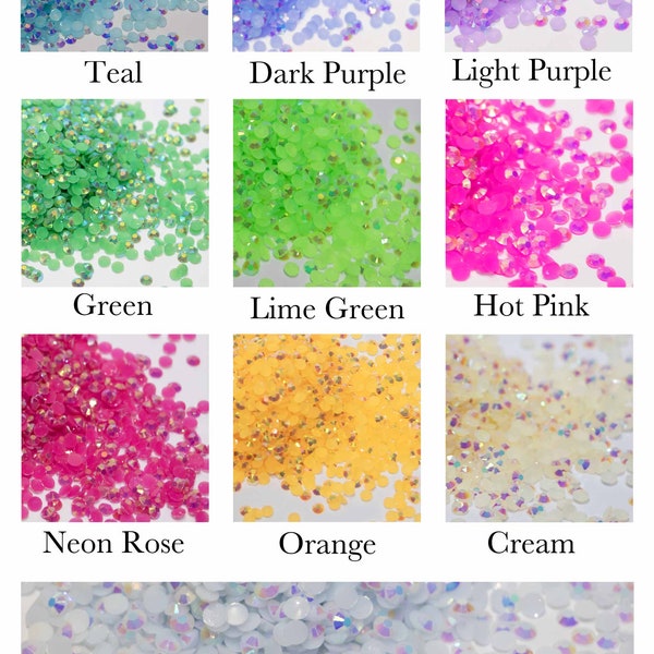 BULK Jelly Resin Rhinestones: Choose Size, Color, and Quantity (3mm, 4mm, or 5mm) - Faceted, Non-Hotfix