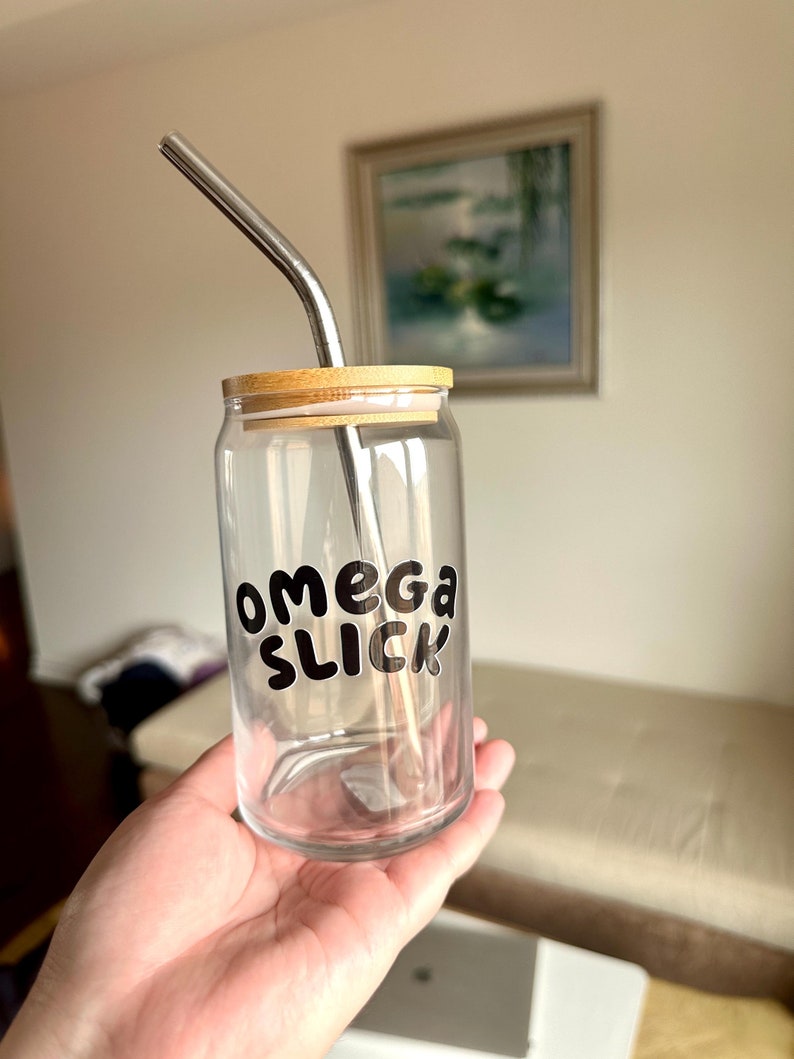 omegaverse mpreg omega slick glass cup with straw fanfiction merch anime manga fandom ao3 wattpad