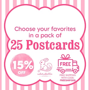 25-pack Postcards - Choose your designs! Save 15%