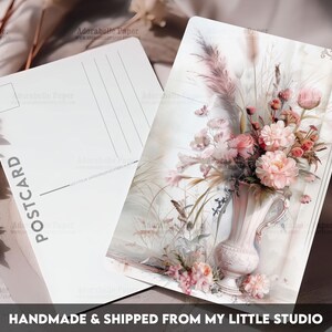 Postcard Print Victorian Vase Shabby Chic | Single Postcard | A6 | 4x6 | Glossy finish | Rounded Corners | Penpals | Printed | PC588