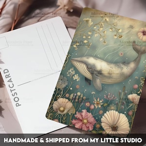 Postcard Print Whale Undersea | Nautical | Single Postcard | A6 | 4x6 | Glossy finish | Rounded Corners | Penpals |Printed & Shipped | PC510