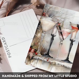 Postcard Print Victorian Drinks Shabby Chic | Single Postcard | A6 | 4x6 | Glossy finish | Rounded Corners | Penpals | Printed | PC586