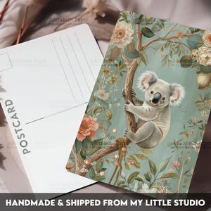 Postcard Print Aussie Koala | Australia | Single Postcard | A6 | 4x6 | Glossy finish | Rounded Corners | Penpals | Printed & Shipped | PC566