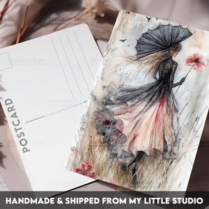 Postcard Print Victorian Girl Junk Journal | Single Postcard | A6 | 4x6 | Glossy finish | Rounded Corners | Penpals | Printed | PC602
