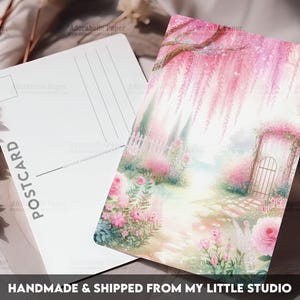 Postcard Print Willow Garden | Shabby Chic | Single Postcard | A6 | 4x6 | Glossy finish | Rounded Corners | Penpals | Printed | PC506