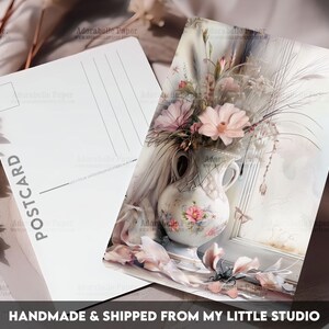 Postcard Print Victorian Floral Shabby Chic | Single Postcard | A6 | 4x6 | Glossy finish | Rounded Corners | Penpals | Printed | PC585