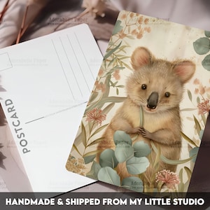 Postcard Print Aussie Wombat | Australia | Single Postcard | A6 | 4x6 | Glossy finish | Rounded Corners | Penpals |Printed & Shipped | PC569
