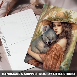 Postcard Print Animal Lover | Koala | Single Postcard | A6 | 4x6 | Glossy finish | Rounded Corners | Penpals | Printed & Shipped | PC576