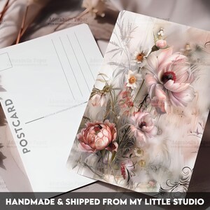 Postcard Print Victorian Floral Shabby Chic | Single Postcard | A6 | 4x6 | Glossy finish | Rounded Corners | Penpals | Printed | PC591