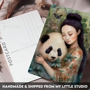 Postcard Print Animal Lover | Panda | Single Postcard | A6 | 4x6 | Glossy finish | Rounded Corners | Penpals | Printed & Shipped | PC573