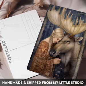 Postcard Print Animal Lover | Moose | Single Postcard | A6 | 4x6 | Glossy finish | Rounded Corners | Penpals | Printed & Shipped | PC574