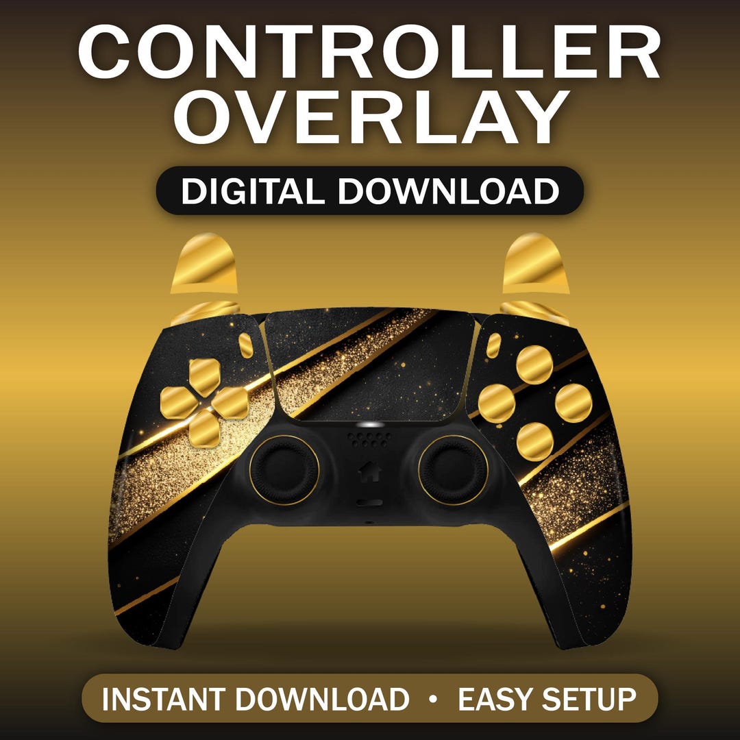 Gold Controller Overlay for OBS | Twitch/youtube | Instant Download ...
