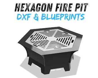 Basic Hexagon Fire Pit DXF & Blueprints