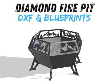 Diamond Fire Pit DXF & Blueprints
