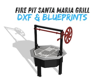 Parrilla para fogata Santa María (DXF y planos)