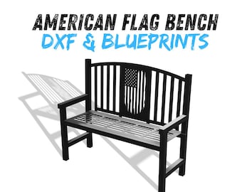 American Flag Bench DXF & Blueprints