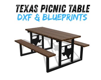 Texas Picnic Table DXF & Blueprints