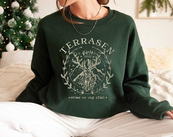 Terrasen, Fireheart Embroidered Sweatshirt, Throne of Glass Embroidered Tshirt, Bookish Gift, Gift for Her on Mother Day, Mom Day, Birthday