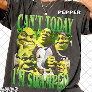 Limited Comfort Colors Shrek Funny Shirt, Shrek Can't Today I'm Swamped Shirt, Vintage T-Shirt, Gift For Women and Man Unisex T-Shirt
