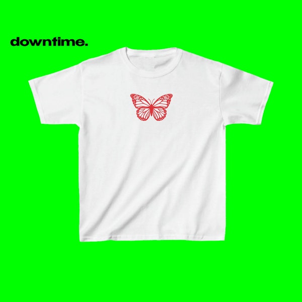 Butterfly kisses, Iconic Slogan T-shirt, 90s Aesthetic Vintage Tee Trending Print Top