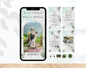 Personalized Wedding Video Invitation Template: Editable Digital Invite