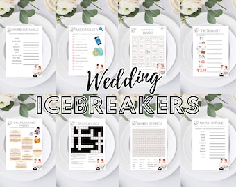Wedding Icebreaker Games Bundle 10-in-1 Printable Reception Guest Activities Instant Download Editable Canva Templates
