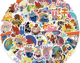 50 Zootopia Stickers,Judy Hopps Stickers,Nick Wilde,Cute Stickers,Anime Stickers
