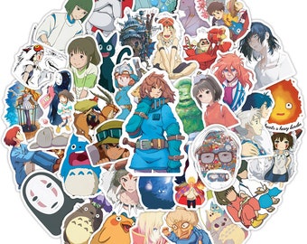 50 autocollants Studio Ghibli, autocollants anime, chat dragon, esprit Voyage, lot d'autocollants