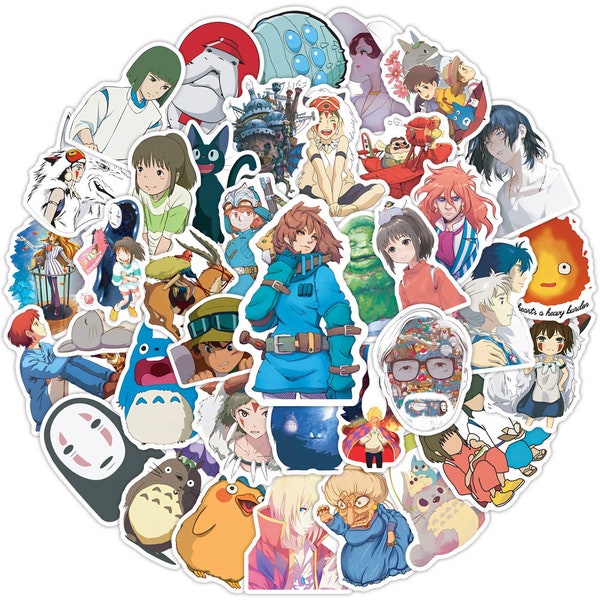 50 Studio Ghibli Stickers,Anime Stickers,Dragon Cat,Spirited Away,Sticker Pack
