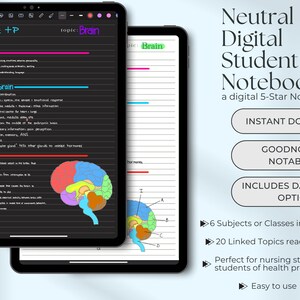 Student Notebook Goodnotes, Aesthetic College Notebook