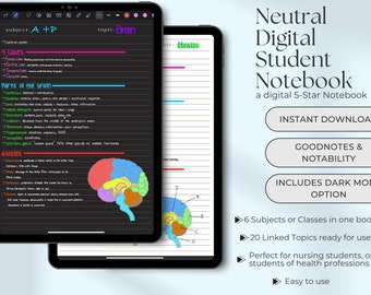Student Notebook Goodnotes, Aesthetic College Notebook