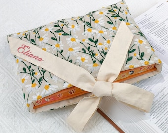 Personalized Embroidered Floral Book Sleeve: Padded Kindle, iPad Cover