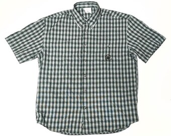 Mammut Swiss Vintage Check Short Sleeve Shirt Men's M Outdoor Hiking Casual
