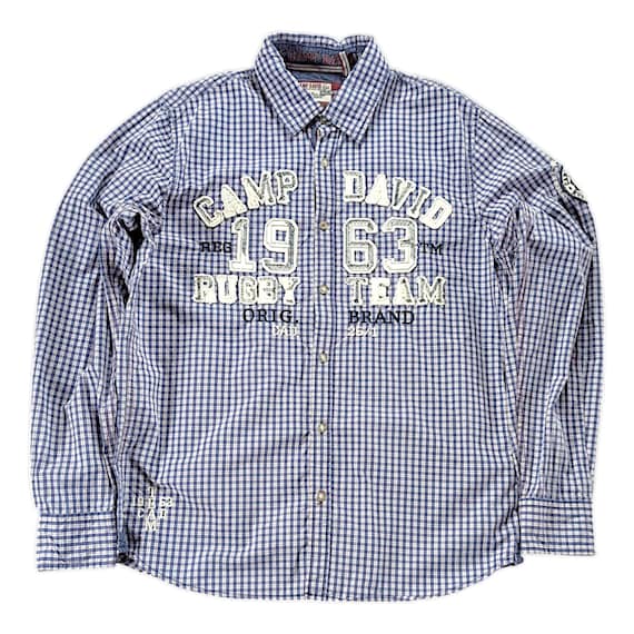 Vintage Camp David Rugby Team Men's Trekking/Casual Shirt Y2K 2000s Size L