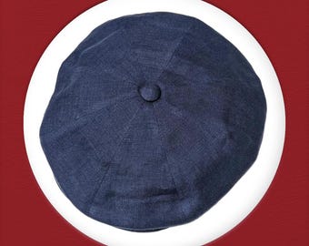 Borsalino Vintage Flat Cap Hat 8 Panel Linen Size 58 Cm/ 7 1  display picture 1
