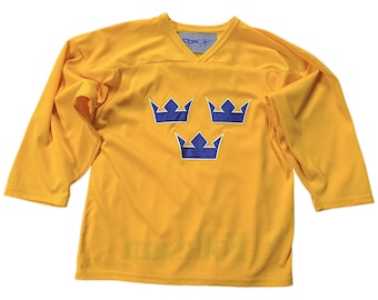 Koszulka hokejowa Vintage Rbk Reebok Szwecja Tre Kronor – młodzieżowa 130–150 cm