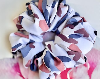 Abstract Chiffon Oversized Scrunchie | Stylish Handmade Hair Tie | Lightweight Statement Hair Accessory