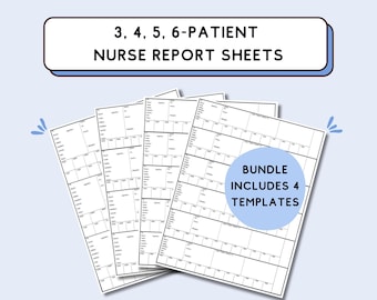 Nursing Report Sheet Bundle for Multiple Patient Nurse Cheat Sheet Nurse Brain Sheet MedSurg Report Sheet for Nursing Student Tool