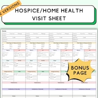 Editable Hospice Nurse Visit Sheet | Nurse Report Sheet Hospice Visit ...