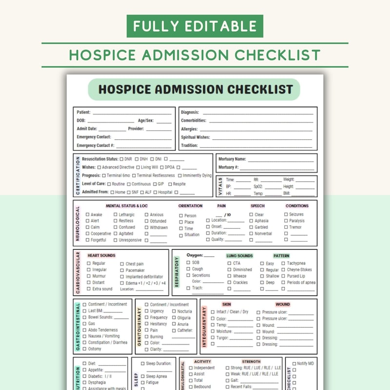 Hospice Cheat Sheet Etsy