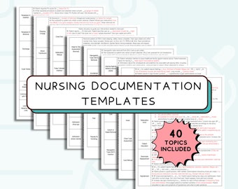 Nursing Documentation Template for Nursing Student Documentation Guide for New Grad Nurse Charting Guide for Nursing Student 40 Topics PDF