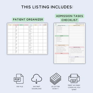 Hospice Care Organizer for Hospice Nurse Patient Sheet for Hospice ...