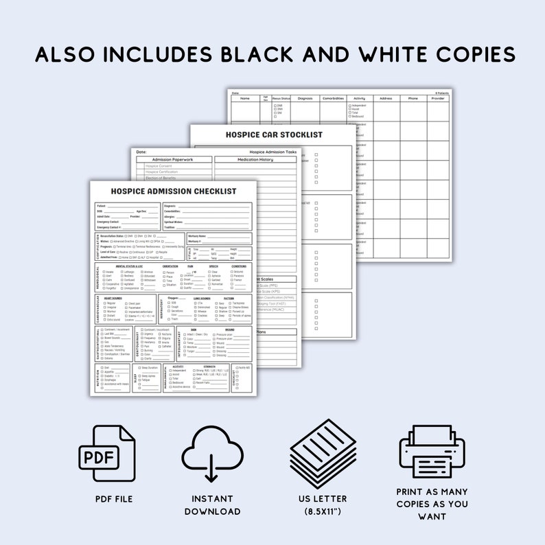Hospice Care Organizer for Hospice Nurse Patient Sheet for Hospice ...