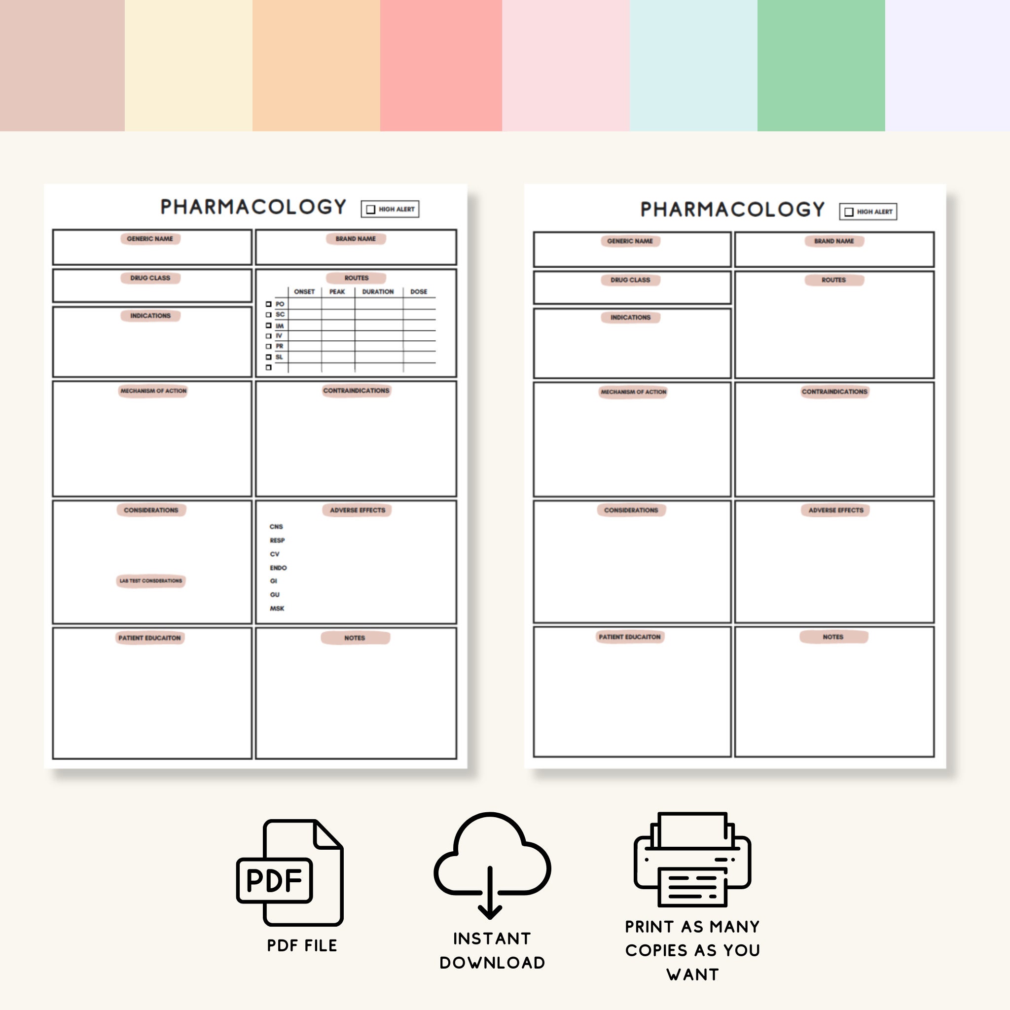 Pharmacology Template for Nursing Student Pharmacology Template for ...