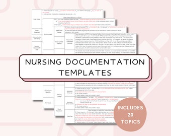 Nursing Documentation Template for Nursing Student Documentation Guide for New Grad Nurse Charting Guide for Nursing Student