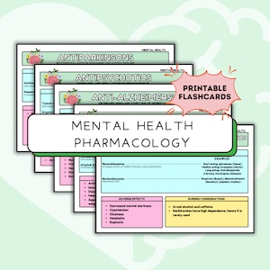 Geestelijke gezondheid Farmacologie Flashcards voor NCLEX Geestelijke gezondheid Medisch voor verpleegkundestudent Pharm Studiegids voor verpleegkundestudent PDF