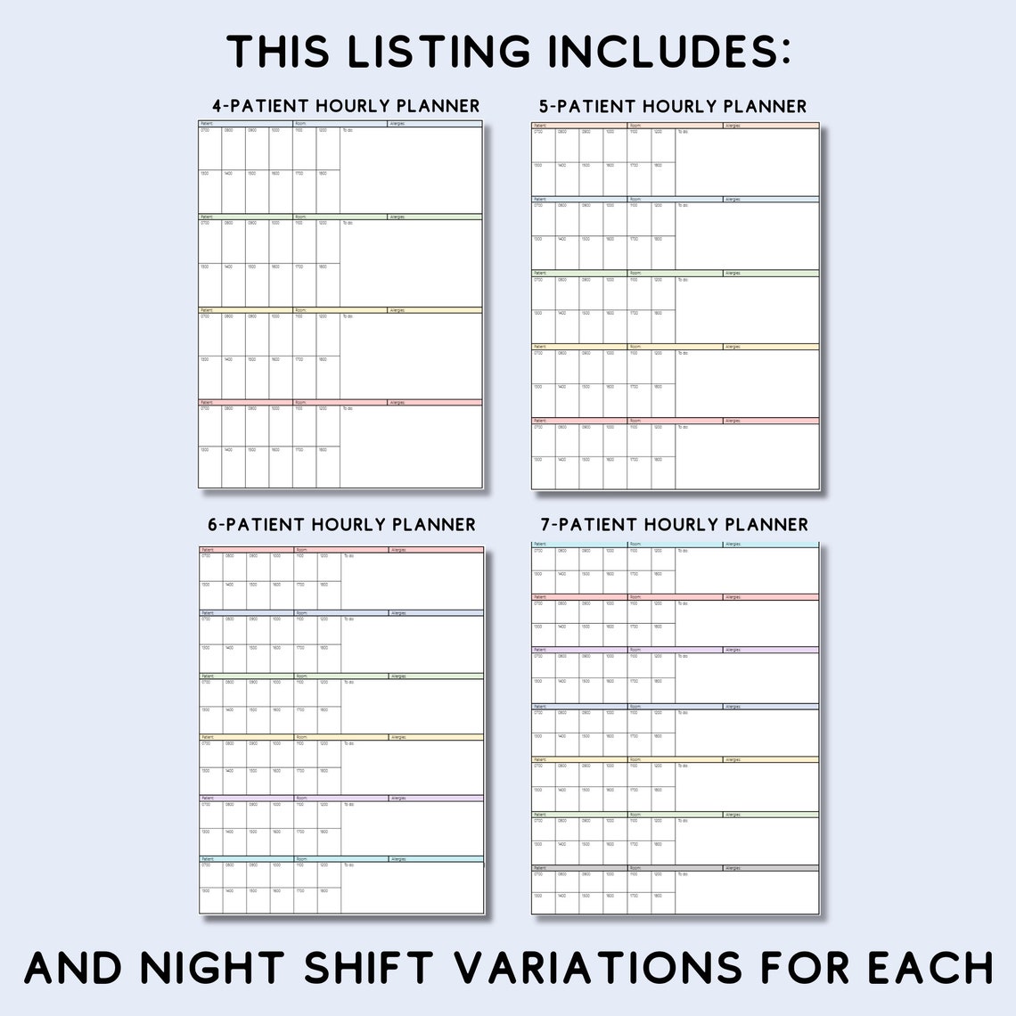 Nursing Hourly Planner for Nurse to Do List Nursing Medication Tracker ...