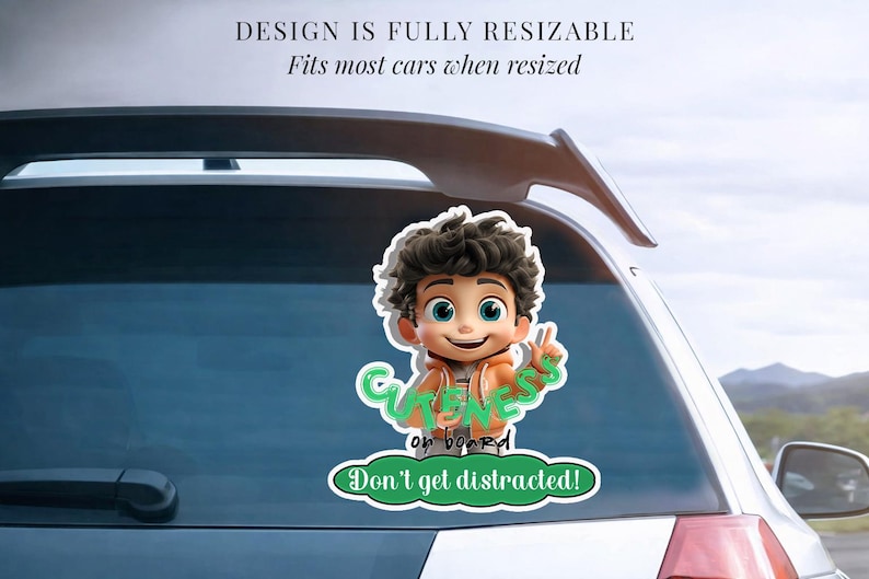 Funny Baby Car Sticker - Sweet Beast Decal for Parents, Digital ...