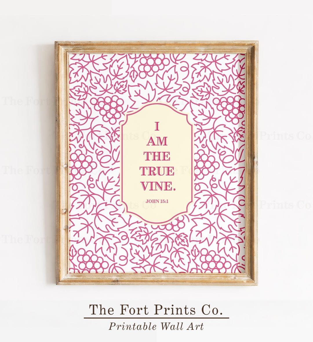 Dusty Rose Quad Scriptures I Am the True Vine John 15 1 | PRINTABLE Digital Download Dusty Rose ...